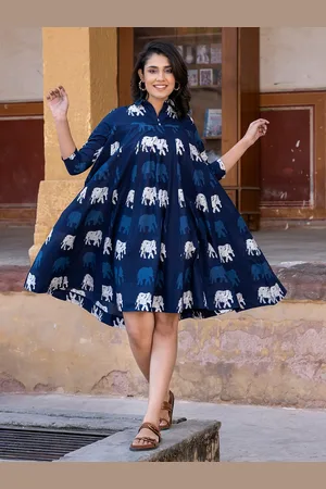 BAESD Women Cotton Conversational Printed A-Line Dress