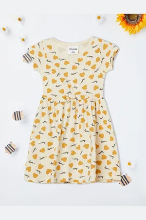 Max Collection Girls Print Fit & Flare Dress