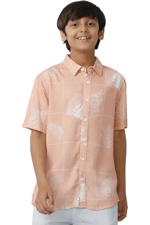UNDER FOURTEEN ONLY Boys Spread Collar Floral Printed Casual Shirt