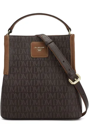 Da Milano Women Typography Printed Bucket Leather Handheld Bag