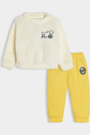 MiArcus Kids Peanuts Snoopy Embroidered T-Shirt & Pajamas Set