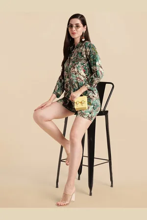 Kalini Floral Printed Shirt Style Top With Shorts