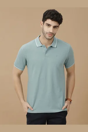 Linen Club Men Polo Collar Linen Blend Slim Fit T-shirt