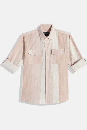 CHARCHIT Boys Comfort Textured Striped Pure Cotton Casual Shirt