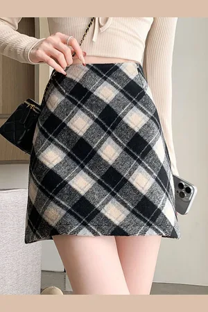 Stylecast Women Checked A-Line Skirt