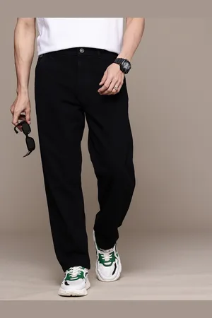 WROGN Men Pure Cotton Loose Pleated Jeans