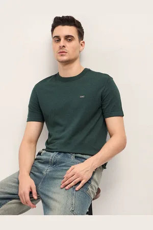 The Bear House Men Solid Round Neck Cotton T-shirt