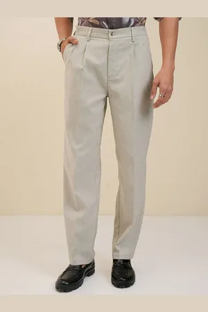 LocoMotive Men Solid Mid Rise Regular Fit Formal Trousers
