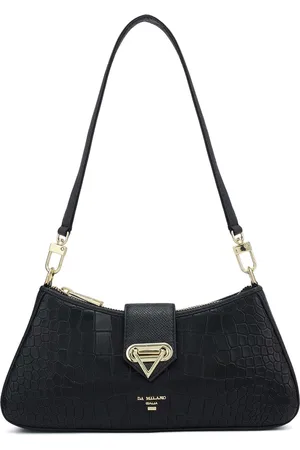 Da Milano Women Textured Baguette Leather Shoulder Bag