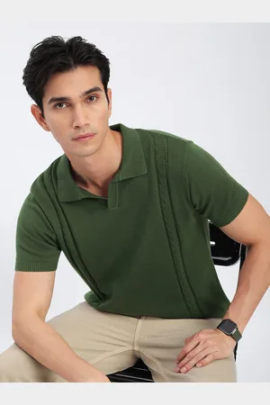 Beyoung Men Solid Polo Collar Cotton T-shirt