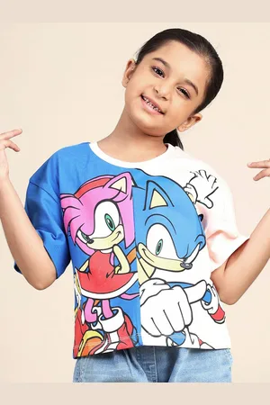 Kidsville Girls Sonic Printed Boxy Fit Tshirt