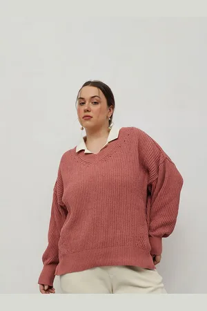 CURVY STREET Women Cable Knit Pullover Sweater