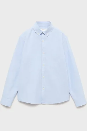 MANGO Boys Solid Pure Cotton Casual Shirt