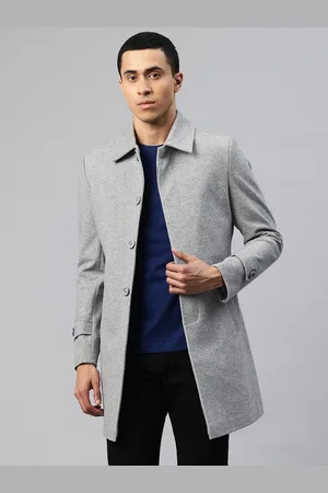Pierre Carlo Men Self Design Tweed Trench Coat