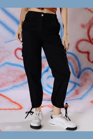 NEUDIS Women Pleated Cargos Trousers