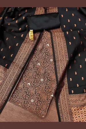 MANVAA Paisley Woven Design Zari Work Unstitched Dress Material