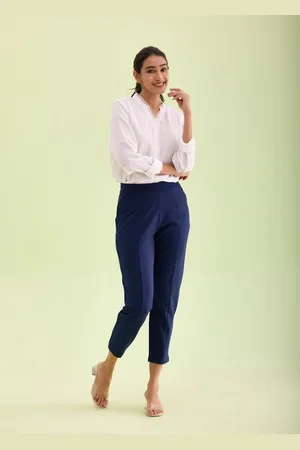 GO COLORS Women Solid Skinny Fit Trousers