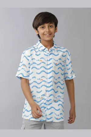 UNDER FOURTEEN ONLY Boys Spread Collar Multi Striped Casual Shirt