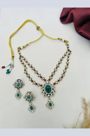 ABDESIGNS Enchanting Gold Plated Polki Temple Necklace