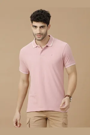 Linen Club Men Polo Collar Linen Blend Slim Fit T-shirt
