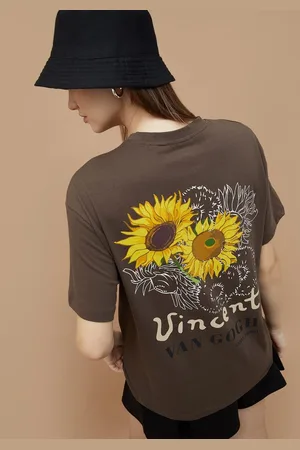 Lifestyle Women Typography Printed Round Neck Cotton Oversized T-shirt