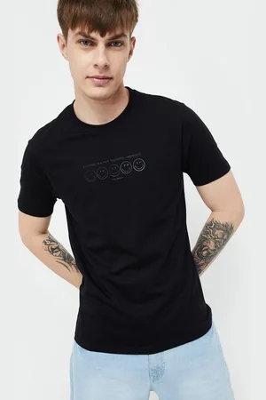 Smileyworld Men Typography Printed Round Neck Cotton T-Shirt