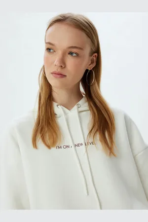 Koton Women Typography Printed Hooded Sweatshirt