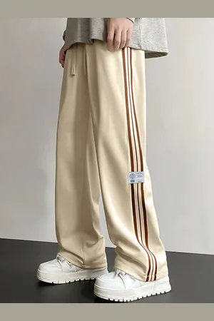 Maniac Men Striped Baggy Fit Cotton Track Pants