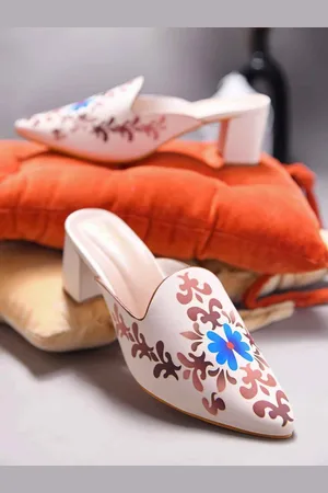 JM Looks Women Printed Block Mules