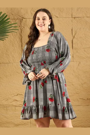 KASSUALLY Women Floral Print Fit & Flare Mini Dress