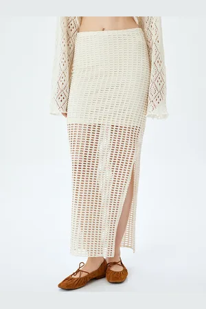Koton Women Self Designed Straight Skirt