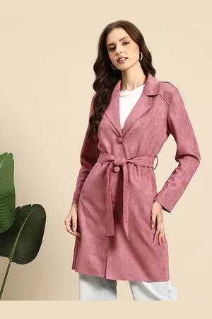Mast & Harbour Single Breasted Woollen Suede Trench Coat