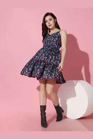 Moda Rapido Women Floral Printed Crepe Fit & Flare Dress