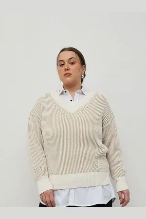 CURVY STREET Women Cable Knit Pullover Sweaters
