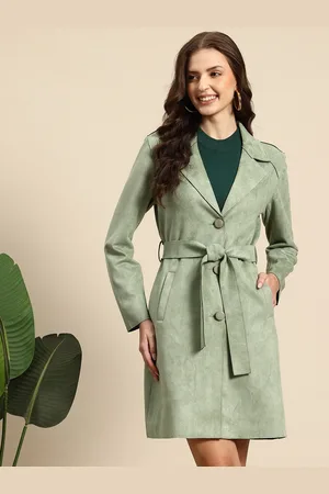 Mast & Harbour Single Breasted Woollen Suede Trench Coat