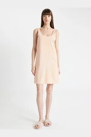 DeFacto Women Striped Sleeveless Cotton A-Line Dress