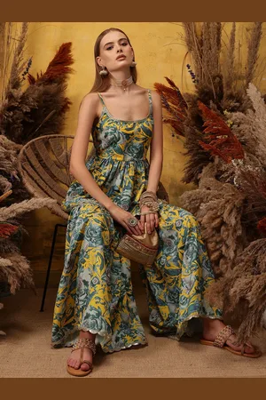 indo street Women Floral Printed Regular Kurti with Palazzos