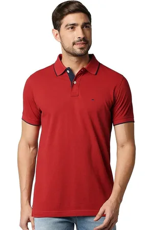 Basics Men Solid Polo Collar Cotton T-shirt