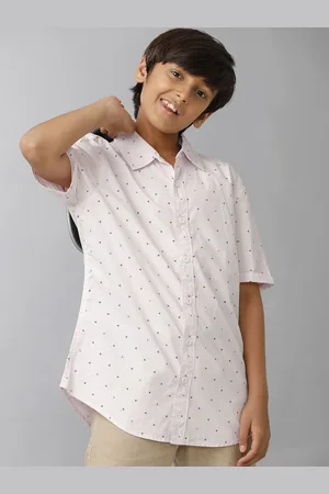 UNDER FOURTEEN ONLY Boys Spread Collar Conversational Printed Cotton Casual Shirt