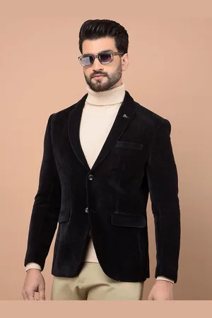 Crimsoune Club Self Design Notched Lapel Single Breasted Blazer