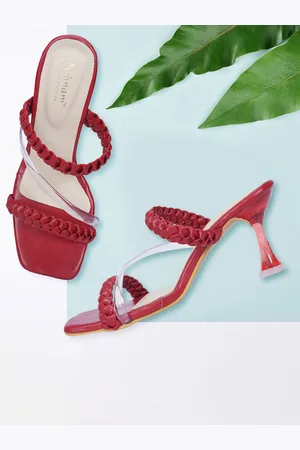 MEHNAM Women Textured Kitten Heel Sandals