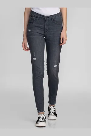 Being Human Women Slim Fit Low Distress Light Fade Stretchable Jeans
