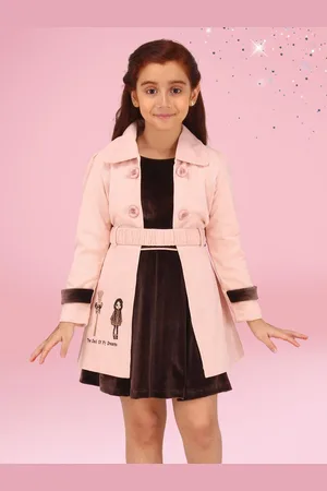 CUTECUMBER Girls Pleated Dress with Corduroy Long Shrug
