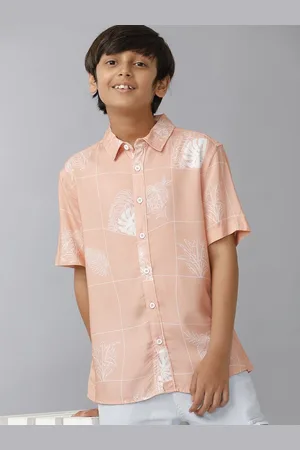UNDER FOURTEEN ONLY Boys Spread Collar Floral Printed Casual Shirt