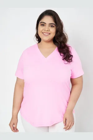 BRINN Women Solid V-Neck Cotton T-shirt