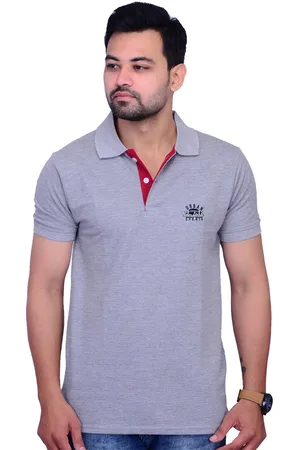 La Milano Men Polo Collar Applique Slim Fit T-shirt