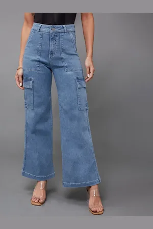 Miss Chase Women High-Rise Stretchable Wide Leg Jeans