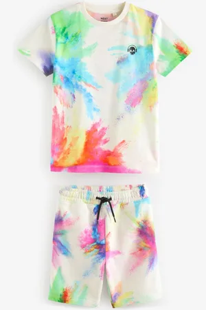 Next Boys Pure Cotton Dyed T-shirt with Shorts Set