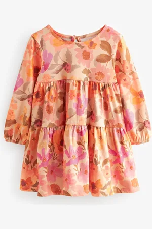 Next Girls WATERCOL FLORAL Print Pure Cotton A-Line Dress