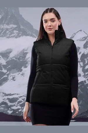 KOTTY Women Mock Collar Solid Casual Padded Insulator Jacket